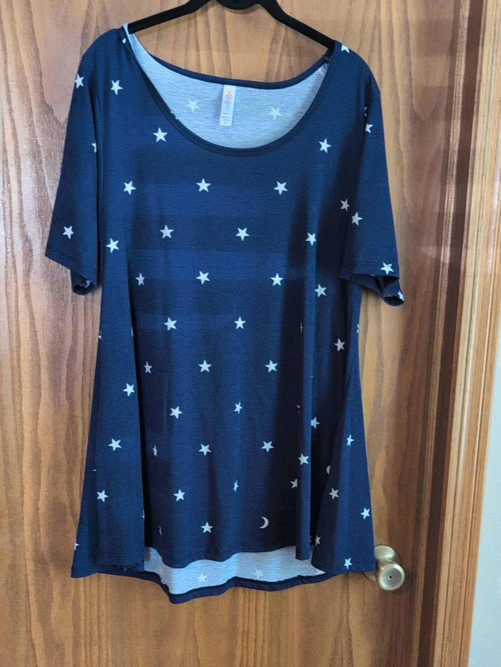 Lularoe Navy Star & Moon Short Sleeve Tunic